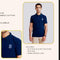 Premium Navy Blue Textured Polo Shirt with Embroidered Logo