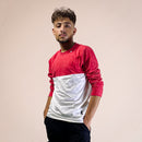 Light Red and Gray Full Sleeve T-Shirt